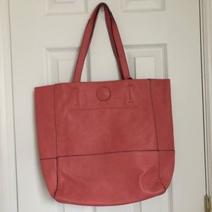 Vegan Leather Raw Edge Tote and coin purse